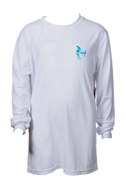 BOYS FLAMINGO LONG SLEEVE SUNSHIRT - WHITE