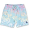 BOYS SWIM SHORTS W/ MULTI COLOR FLORAL - TEAL