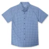 Mens Performance Printed 4-Way Stretch Button Down