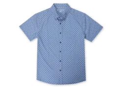 Mens Performance Printed 4-Way Stretch Button Down