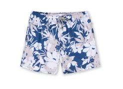 Mens Printed Swim Shorts - Navy