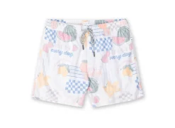 Mens Printed Swim Shorts - Ivory