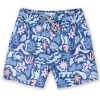 Mens Printed Swim Shorts - Navy