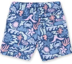 Mens Printed Swim Shorts - Navy