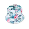 MENS REVERSIBLE BUCKET HAT - FLORAL/TEAL