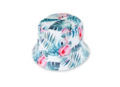 MENS REVERSIBLE BUCKET HAT - FLORAL/TEAL
