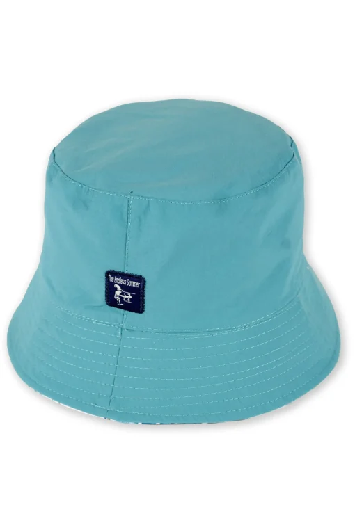MENS REVERSIBLE BUCKET HAT - FLORAL/TEAL