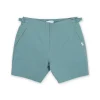 MENS SEERSUCKER POOLSIDE SWIM SHORTS - GREEN