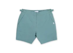MENS SEERSUCKER POOLSIDE SWIM SHORTS - GREEN