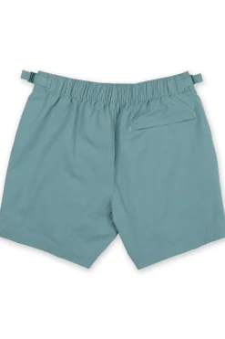 MENS SEERSUCKER POOLSIDE SWIM SHORTS - GREEN