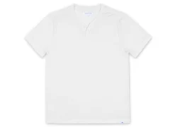 Mens Short Sleeve Beach Notch Tee - White