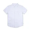 MENS SHORT SLEEVE LINEN BUTTON DOWN SHIRT - WHITE