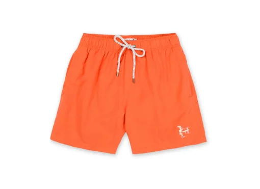 MENS SOLID SWIM SHORTS - ORANGE