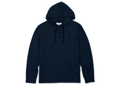 MENS SOLID TERRY HOODIE - NAVY