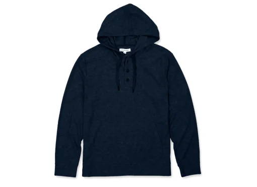MENS SOLID TERRY HOODIE - NAVY