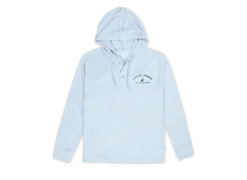 MENS SOLID TERRY HOODIE - LIGHT BLUE