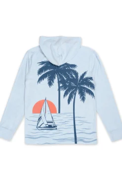 MENS SOLID TERRY HOODIE - LIGHT BLUE