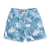 MENS SWIM SHORTS W/ CAMO JUNGLE PRINT - GREEN