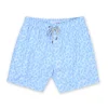 MENS SWIM SHORTS W/ DITSY PALM TREE PRINT - BLUE