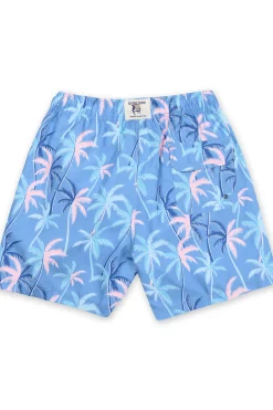 MENS SWIM SHORTS W/ PARTY PALM TREE PRINT - MULTI