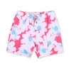 MENS SWIM SHORTS W/ POP FLORAL PRINT - PINK