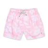 MENS SWIM SHORTS W/ TEXTURED FLOWER PRINT - PINK
