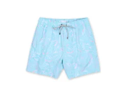 MENS SWIM SHORTS W/ TROPICAL FLAMINGO PRINT - MINT