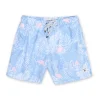 MENS SWIM SHORTS W/ TROPICAL FLAMINGO PRINT - LILAC