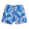MENS SWIM SHORTS W/ UKELELE PRINT - BLUE
